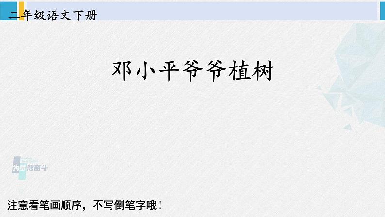 二年级语文下册生字笔顺 4 邓小平爷爷植树（教学课件）第1页