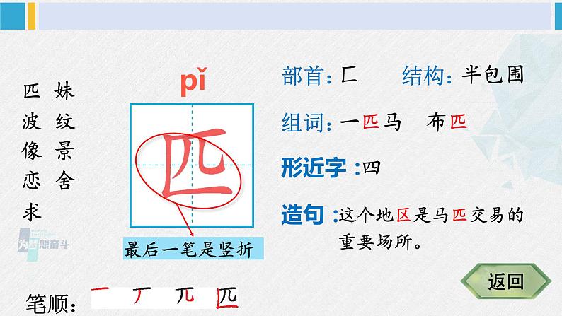 二年级语文下册生字笔顺 7 一匹出色的马（教学课件）03