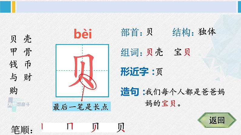 二年级语文下册生字笔顺 识字3 “贝”的故事（教学课件）第3页