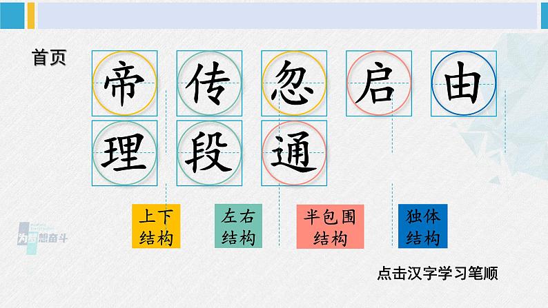 二年级语文下册生字笔顺 25 黄帝的传说（教学课件）02