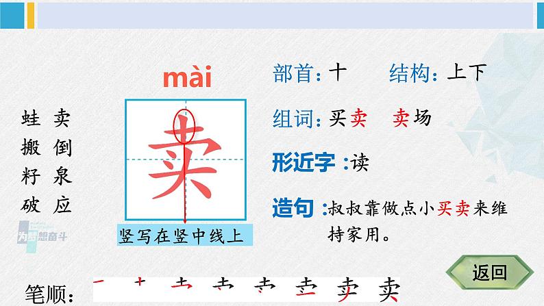 二年级语文下册生字教学21 青蛙卖泥塘（课件）第4页