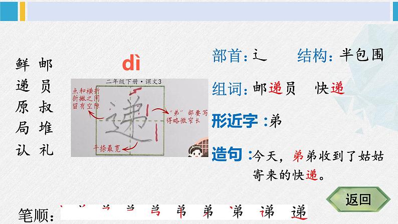 二年级语文下册字帖笔顺教学3 开满鲜花的小路（课件）第6页