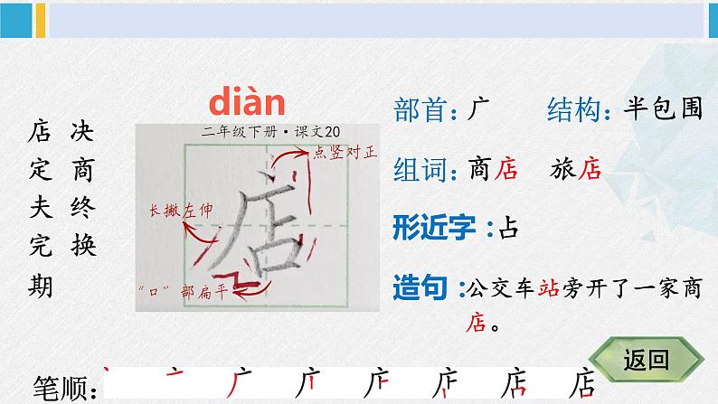 二年级语文下册字帖笔顺教学20 蜘蛛开店（课件）第4页