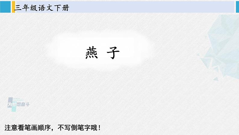 三年级语文生字笔顺 2 燕子（教学课件）第1页