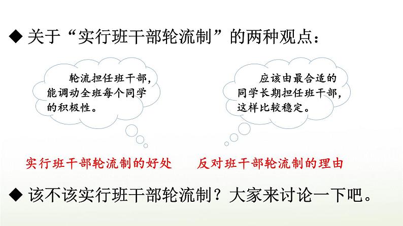 第二单元 口语交际：该不该实行班干部轮流制 课件+教案+学习单04