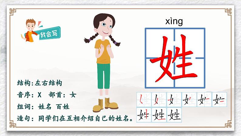 部编版小学语文一年级下册2.姓氏歌 课件+教案03