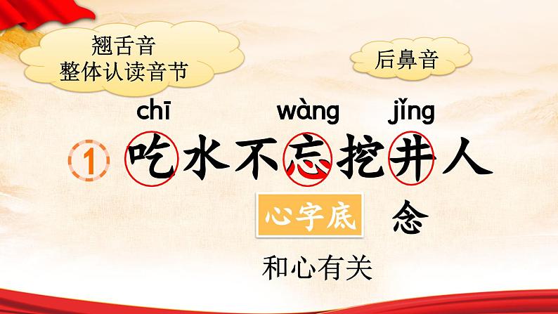 人教部编版统编版一年级下册语文第1课《吃水不忘挖井人》PPT课件03
