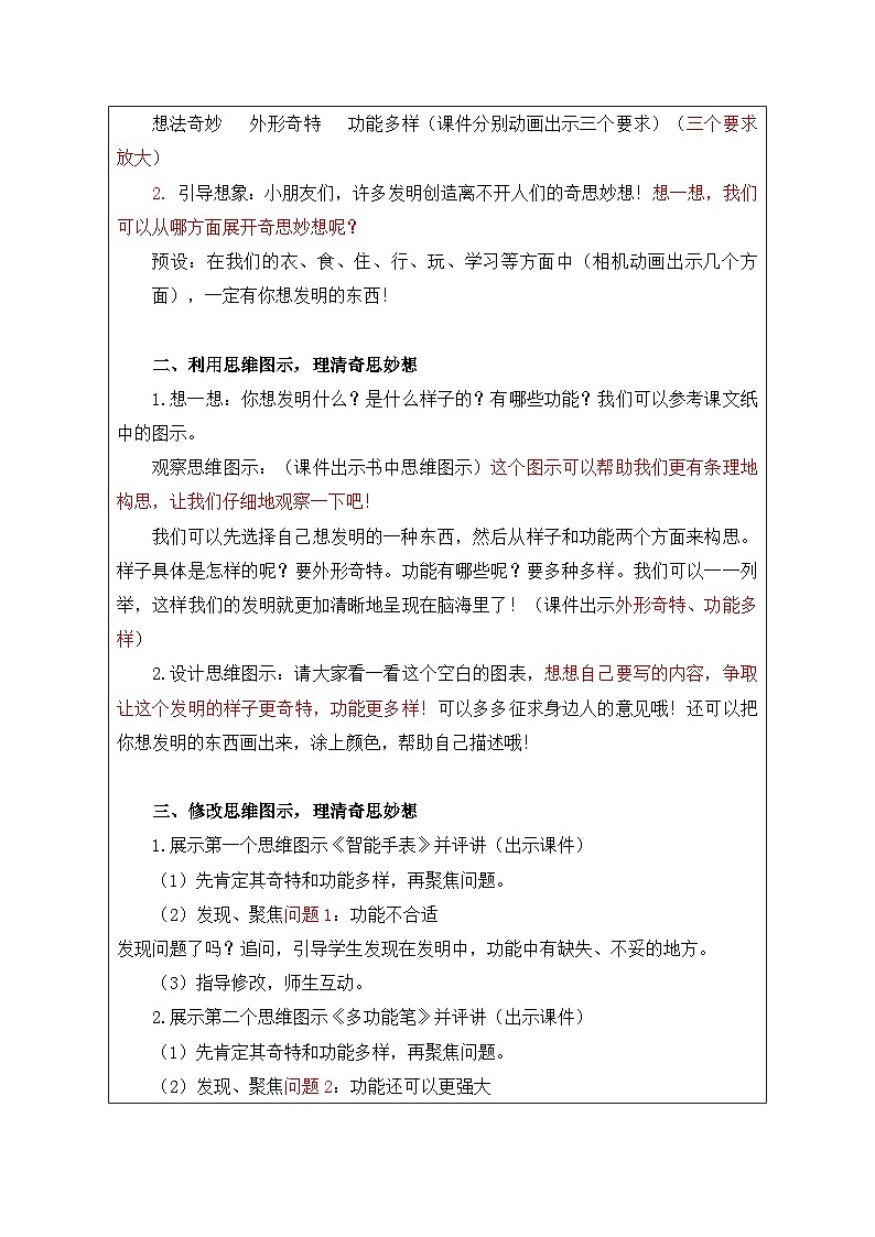 习作：我的奇思妙想  教案第2页