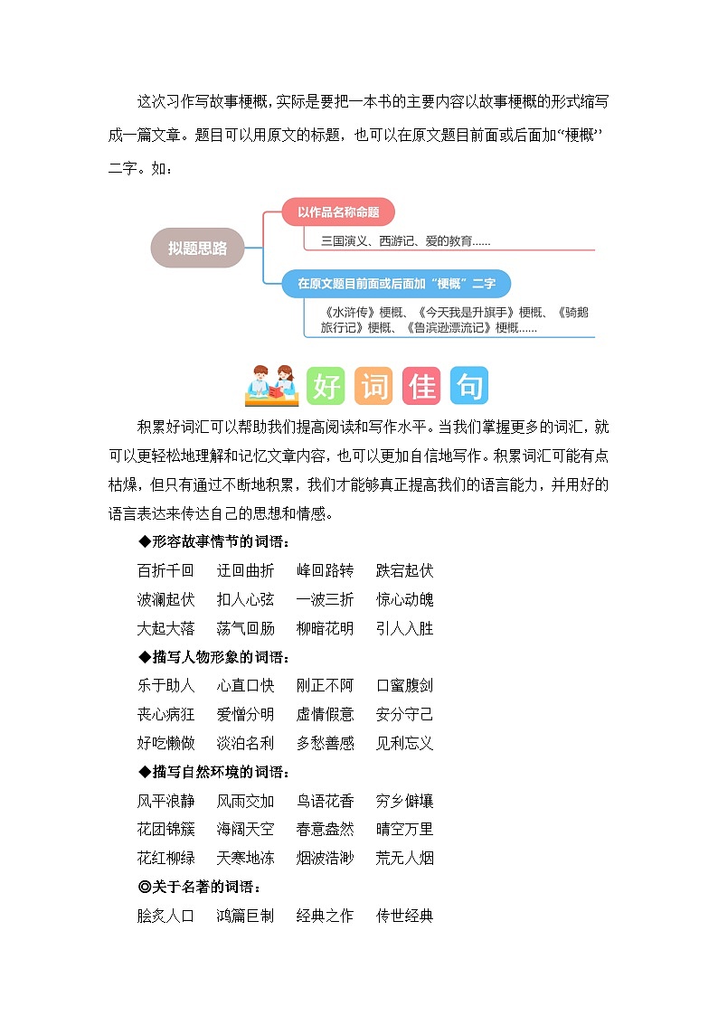 第二单元习作：写作品梗概（素材积累）-2023-2024学年六年级语文下册单元作文能力提升（统编版）02
