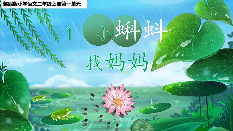 部编版小学语文二上第1课《小蝌蚪找妈妈》+课件+教案+预学单+共学单+延学单01