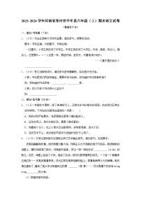 2023-2024学年河南省郑州市中牟县六年级上学期期末语文试卷（含答案）