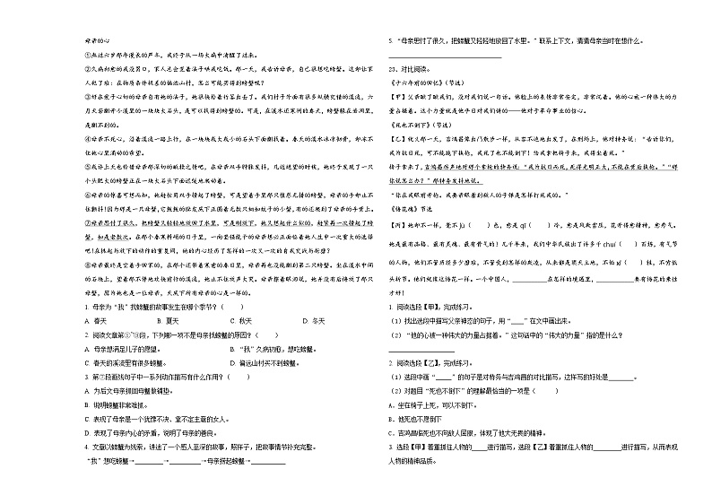 2023-2024学年内蒙古通辽市保康一小小升初总复习语文精选精练含答案03