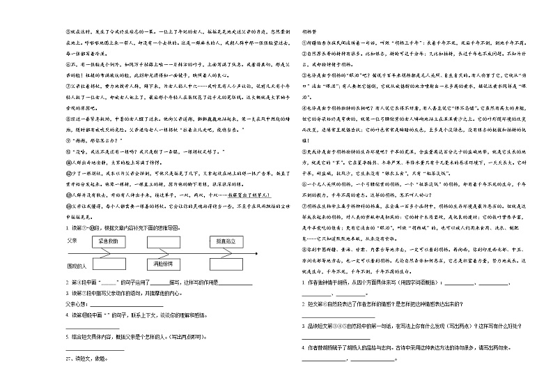 2024届玉林市小升初总复习语文测试卷含答案03