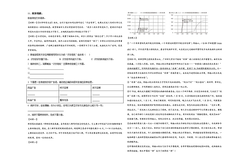 2024届阆中市小升初易错点语文检测卷含答案第3页