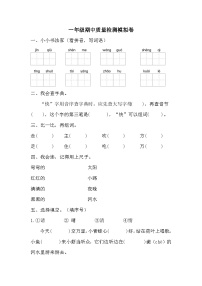 期中质量检测模拟卷（试题）2023-2024学年统编版语文一年级下册.1