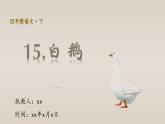 统编版语文四年级下册15.《白鹅》第一课时课件