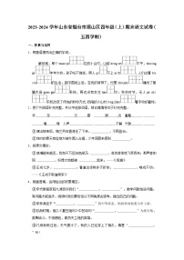 2023-2024学年山东省烟台市福山区四年级上学期期末语文试卷（五四学制）（含答案）