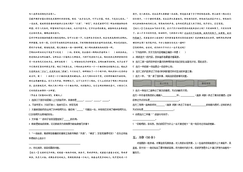 湖北远安栖凤联盟2024届小升初总复习语文精选精练含答案第3页