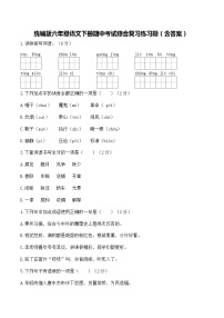 统编版六年级语文下册期中考试综合复习练习题（含答案）