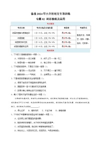 专题02 词语梳理及运用-备战2024年小升初语文专项训练（含答案解析）