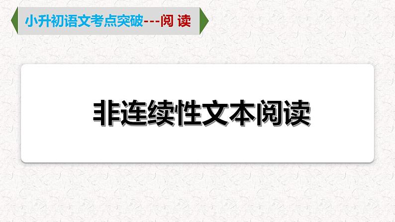 12  专题八、 非连续性文本阅读（课件）2024学年小升初语文考点突破第1页