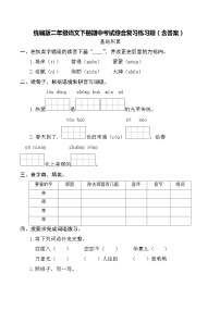 统编版二年级语文下册期中考试综合复习练习题（含答案）