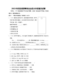 2023年河北省邯郸市丛台区小升初语文试卷（含答案）