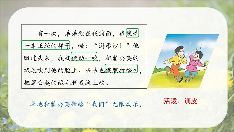 【新课标】部编版小学语文三上第16课《金色的草地》（第二课时）课件+教案+学习任务单+分层作业07