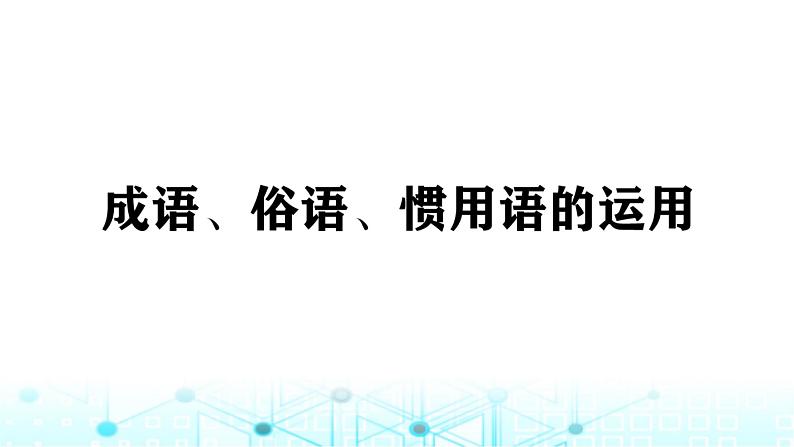 小升初语文总复习6词语 成语、俗语、惯用语的运用课件第1页