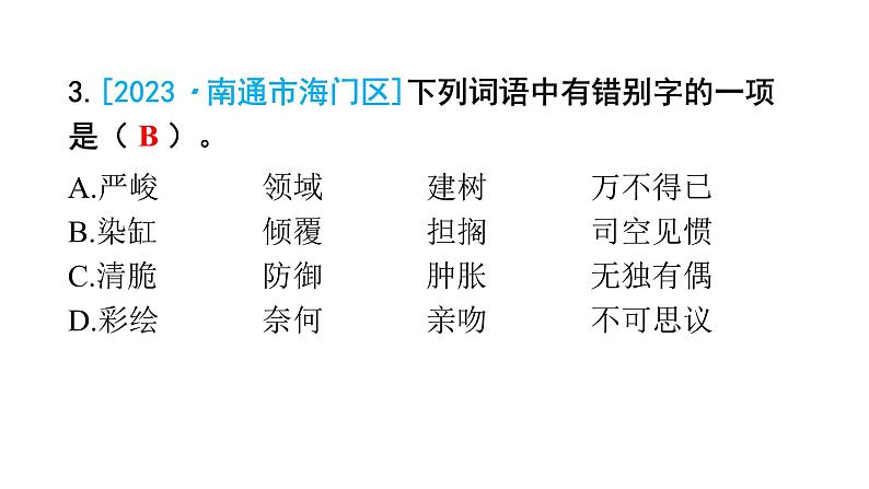 小升初语文总复习作业2专题一汉字（字形）课件第3页