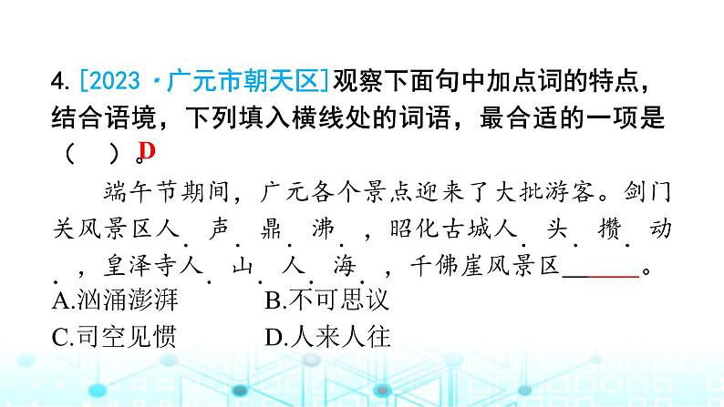 小升初语文总复习作业5专题二词语（词语的运用）课件04