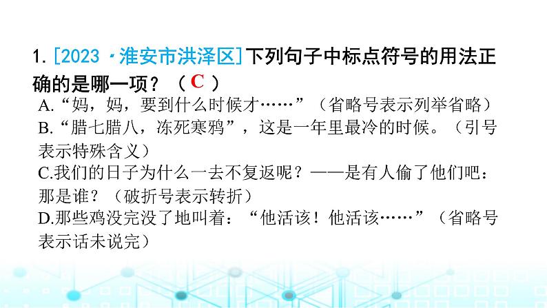 小升初语文总复习作业12专题三句段（标点符号）课件01