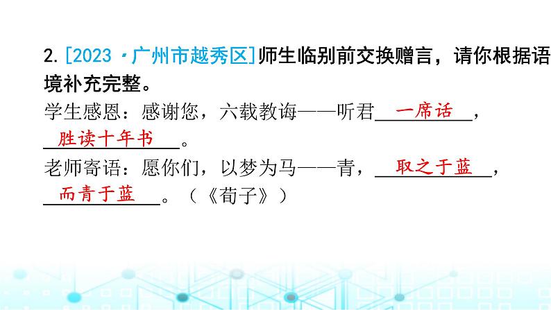 小升初语文总复习作业14专题四背诵积累（名言警句、歇后语）课件02