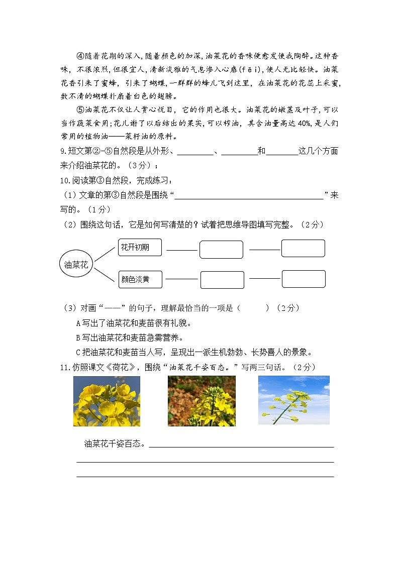 江苏省南通市海门区东洲小学、红军小学、长江路小学联考2023-2024学年三年级下学期4月期中语文试题03