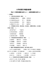 考点12 词语的理解与运用(二)：成语的理解与运用(二)-2024年小升初语文专题训练（统编版）