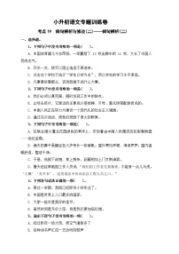 考点19  病句辨析与修改(二)：病句辨析(二)-2024年小升初语文专题训练（统编版）