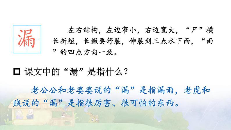 27 漏 课件人教版三年级语文下册第3页