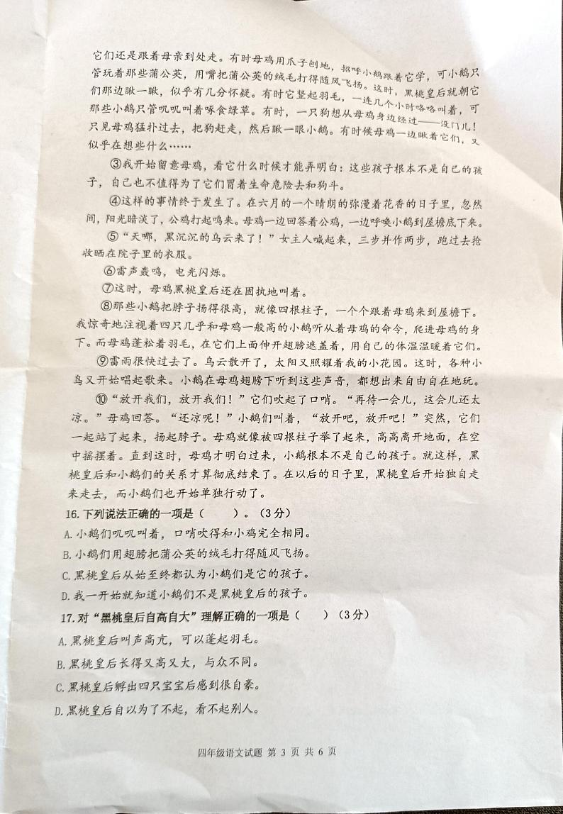 江苏省连云港市东海县2023-2024学年四年级下学期期中语文试题03