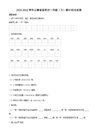 2023-2024学年云南省昆明市部编版二年级下册期中考试语文试卷（原卷版+解析版）