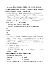 2023-2024学年山东省潍坊市昌邑市五年级（下）期中语文试卷