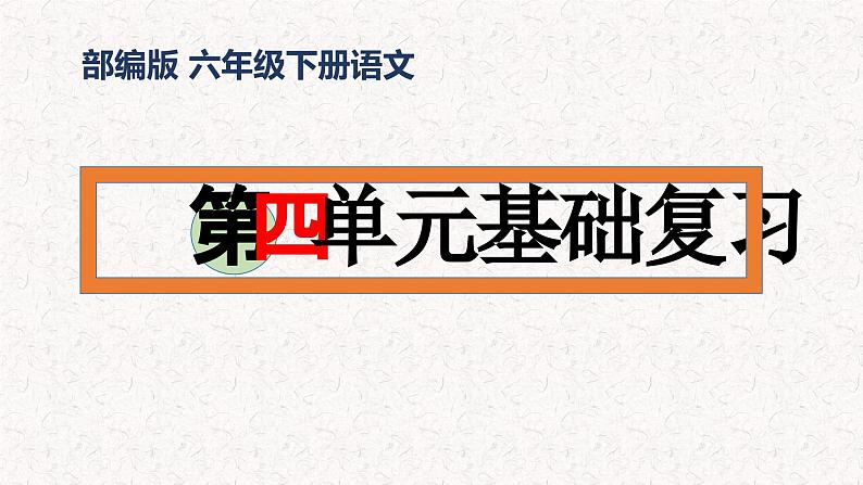 4、六年级下册语文第四单元（复习课件）-2023-2024学年六年级语文下学期期末考点集训（统编版）第1页