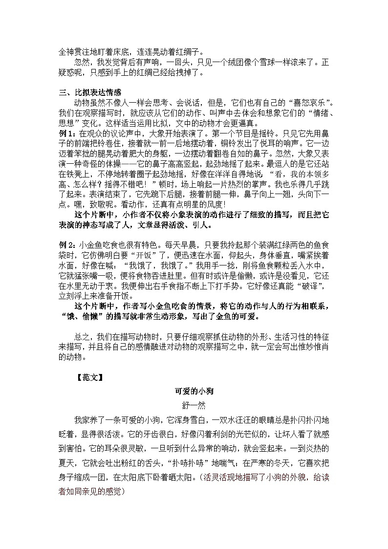 部编版小学语文小升初写作 作文专题——5.状物类作文02