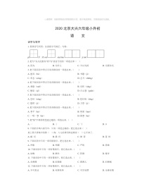 2020北京大兴六年级小升初语文试卷及答案