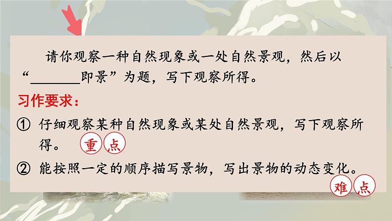 部编语文5年级同步作文上册 第七单元 _______即景 PPT课件04