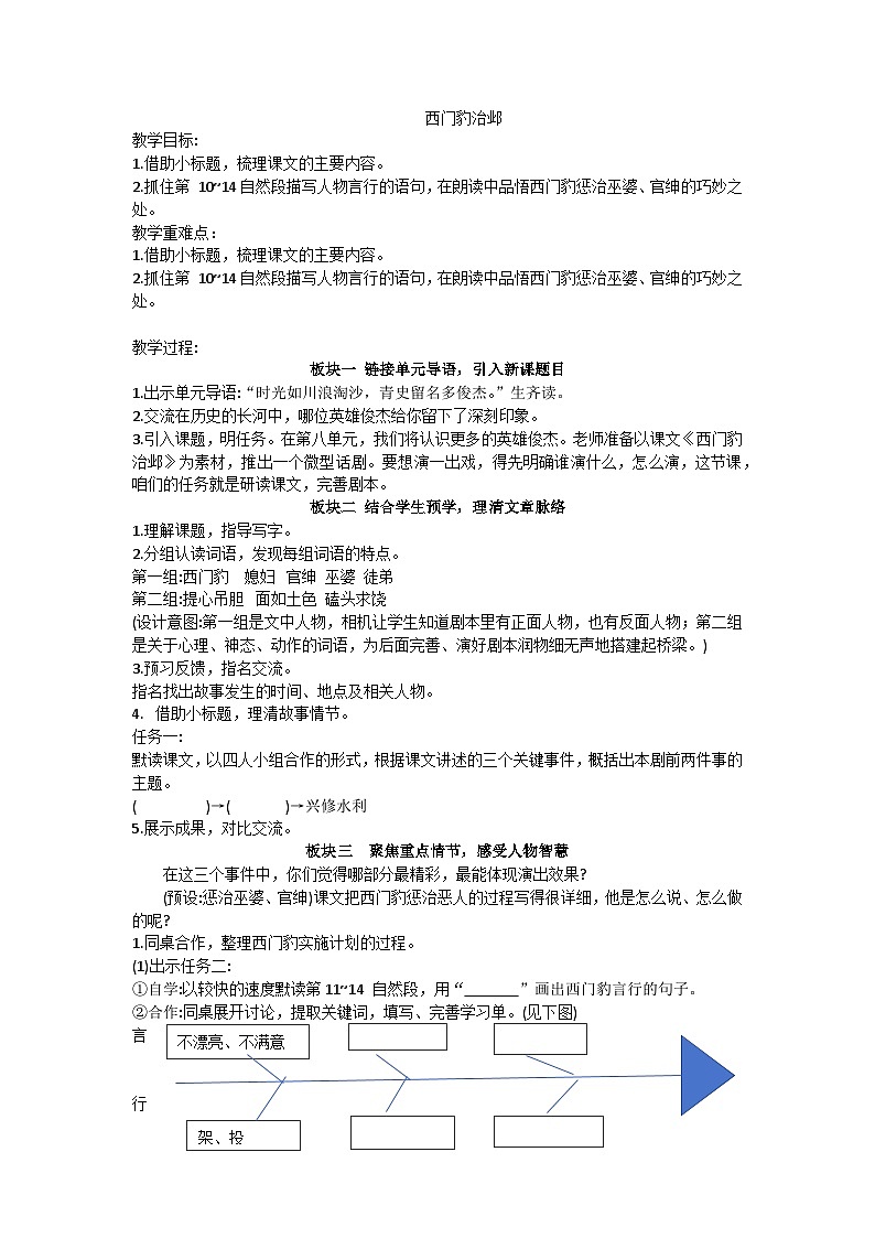 四上西门豹治邺教案01