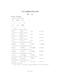 2023北京朝阳六年级小升初语文试卷及答案