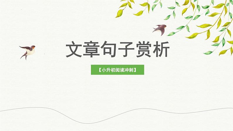 小升初阅读冲刺——赏析句子课件六年级下册语文统编版01