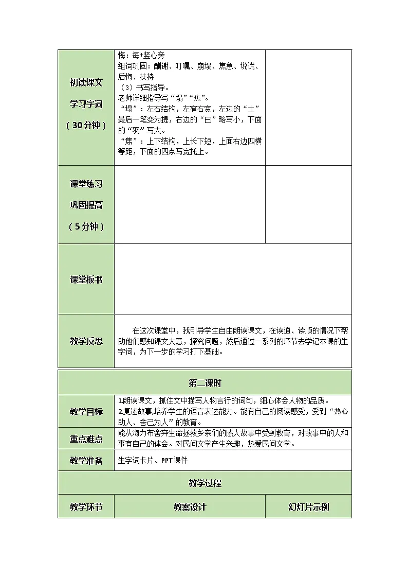 统编版语文五年级上册 9 猎人海力布 教案 第2页