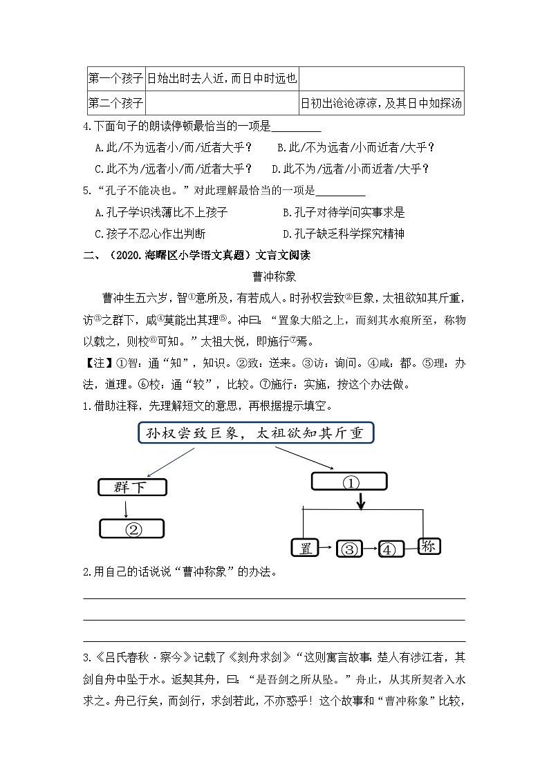 【真题汇编】19 文言文阅读  全国小升初语文试题精选（含答案）部编版02