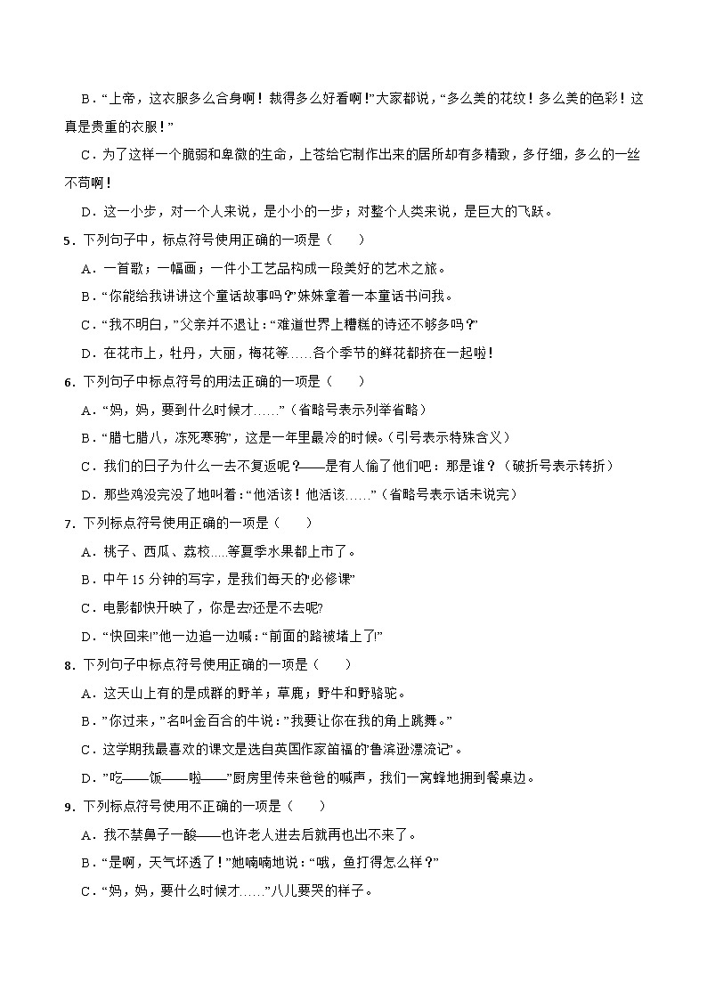 专题06：标点符号-备战2024年小升初专项训练必刷题 原题版第2页